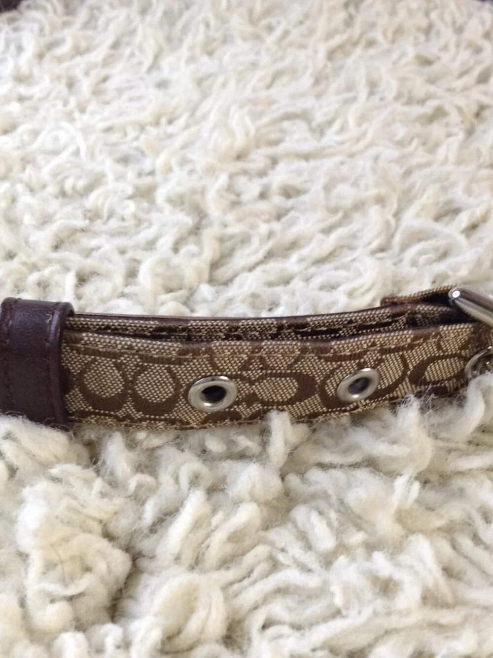 VTG Coach Signature Belt Silver Buckle M/L Adjustable Iconic Authentic Classic